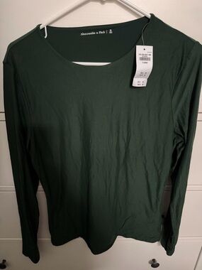 Abercrombie & Fitch Women's Long-Sleeve Scoop Neck Top - Forest Green